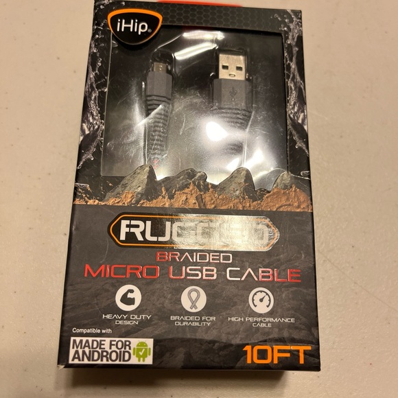 Braided micro usb cable. Rugged. 10ft by ihip - Picture 2 of 7